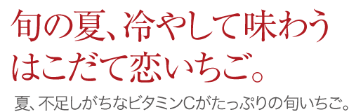旬の夏、冷やして味わう はこだて恋いちご。夏、不足しがちなビタミンCがたっぷりの旬いちご。