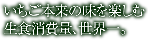 いちご本来の味を楽しむ。生食消費量、世界一。日本人好きな果物ランキングBEST1。
